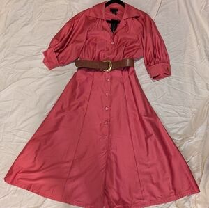NWT Chic Coral 3/4 Length Sleeve Button-Down Dress